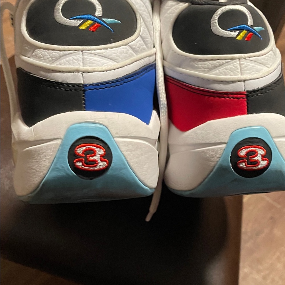 Men’s Basketball AI3 Allen Iverson White/Black with Blue & Red Accents - Picture 6 of 7
